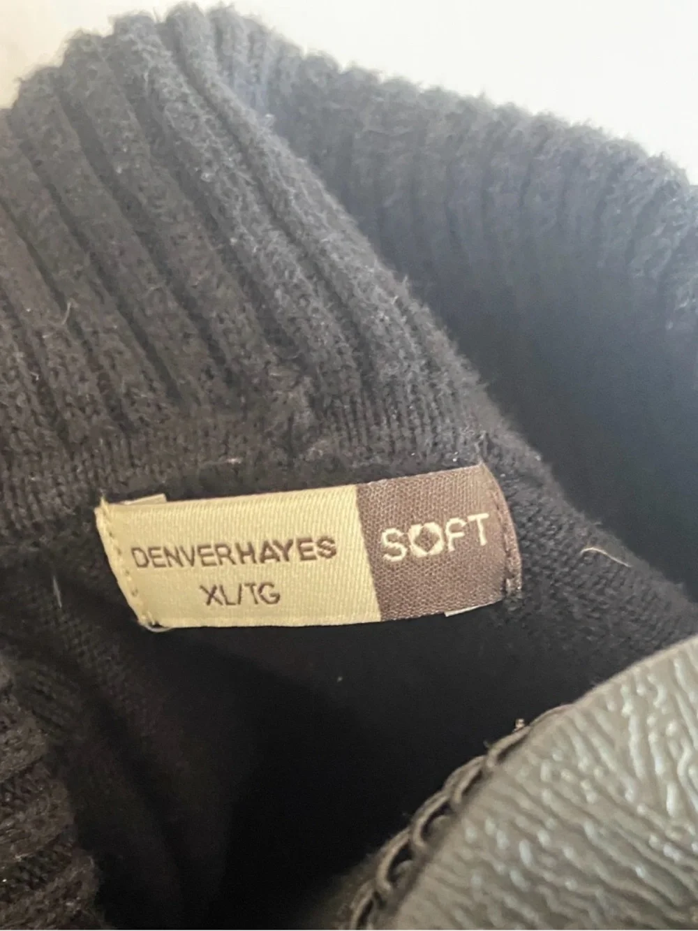 Denver Hayes Black Cowl Neck Sweater Dress with Button Accent - Picture 2 of 5